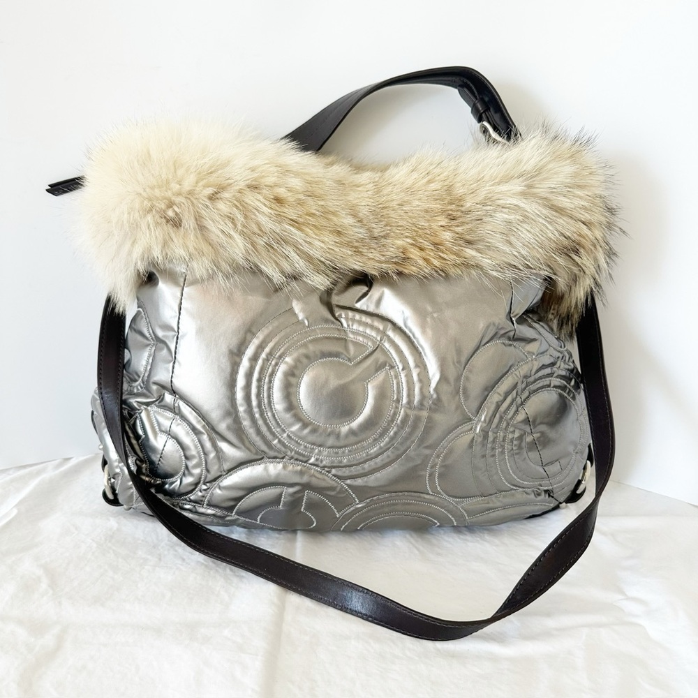 NWT‎ Coach Hampton Ski Coyote Fur Purse